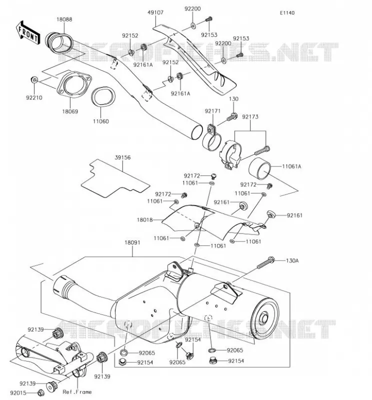 EXHAUST Kawasaki MOTOS 650 2018 KLR650  KL650EJF