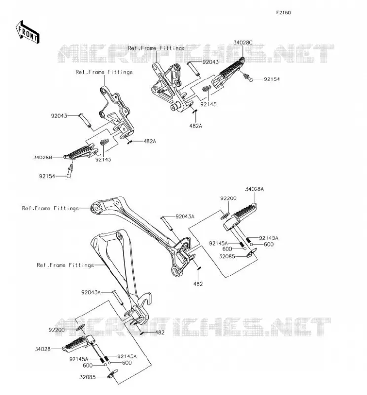 FOOTREST Kawasaki MOTOS 1000 2018 NINJA ZX-10R SE  ZX1002CJF