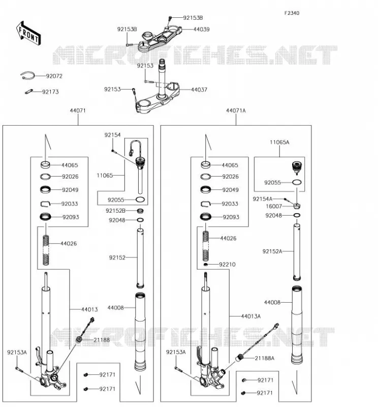 FRONT FORK Kawasaki MOTOS 1000 2018 NINJA ZX-10R SE  ZX1002CJF