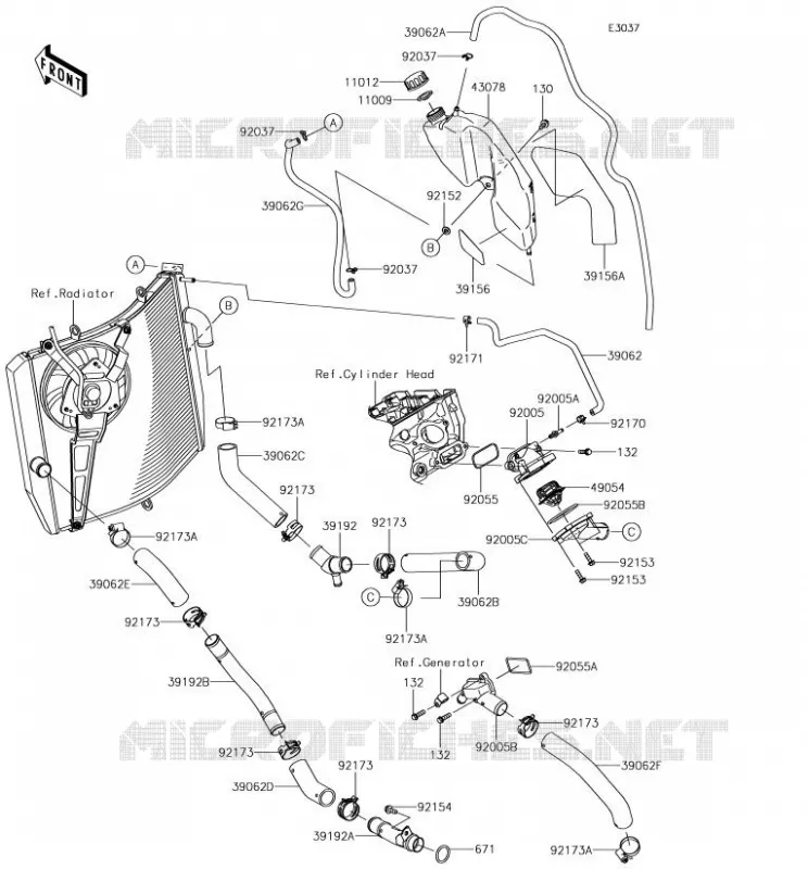 WATER PIPE Kawasaki MOTOS 1000 2018 NINJA ZX-10R SE  ZX1002CJF