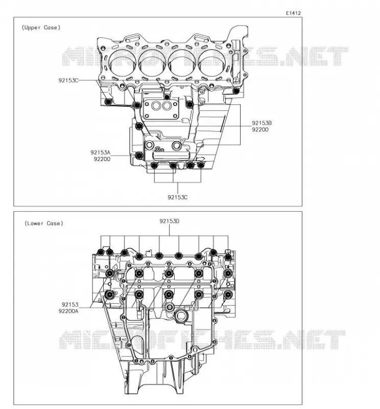 CRANKCASE BOLT Kawasaki MOTOS 636 2018 NINJA ZX-6R  ZX636FJF