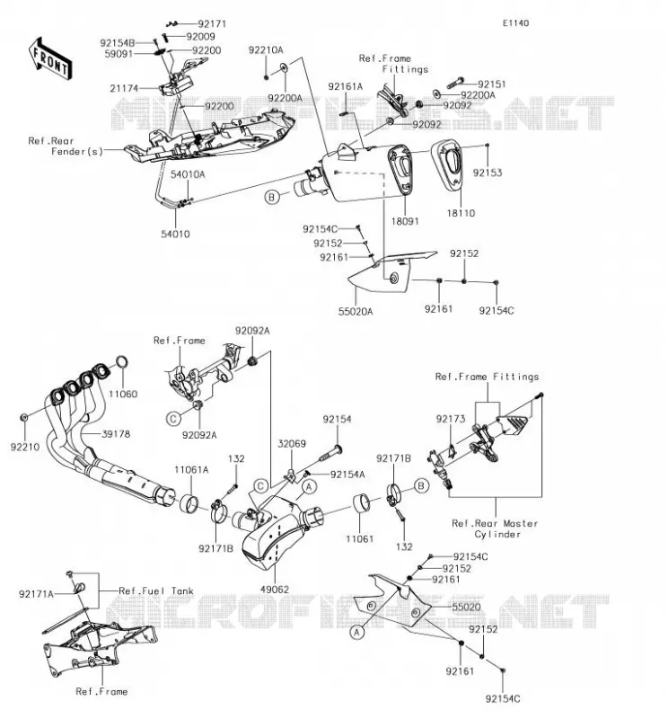 EXHAUST Kawasaki MOTOS 636 2018 NINJA ZX-6R  ZX636FJF