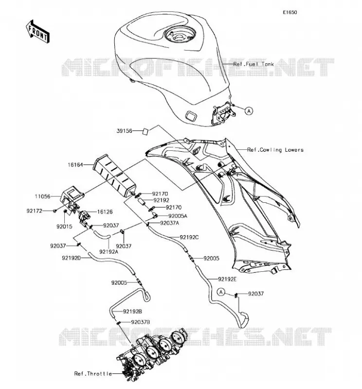 FUEL EVAPORATION SYSTEM(CA) Kawasaki MOTOS 636 2017 NINJA ZX-6R ABS  ZX636FHFA