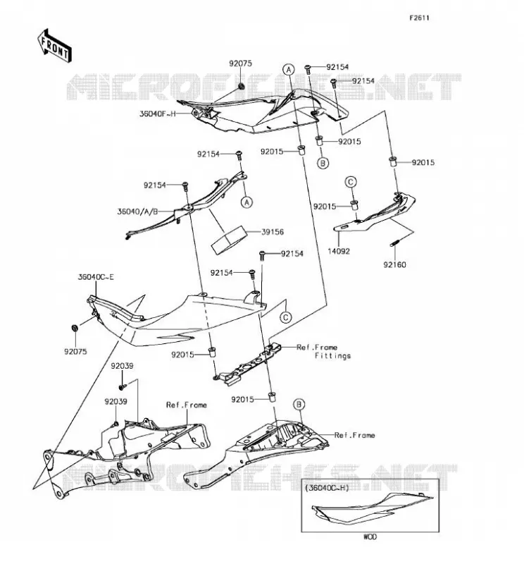 SIDE COWLING Kawasaki MOTOS 636 2017 NINJA ZX-6R ABS  ZX636FHFA