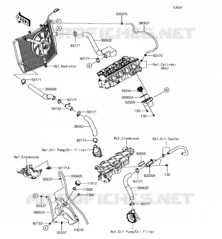 WATER PIPE Kawasaki MOTOS 636 2017 NINJA ZX-6R ABS  ZX636FHFA