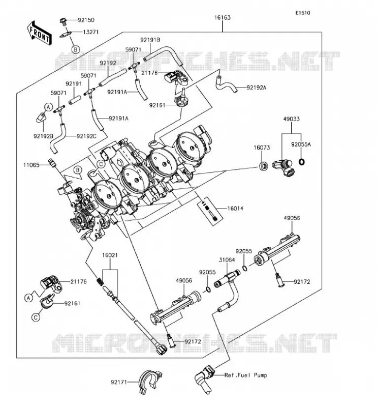 CARBURETOR(CN,US) Kawasaki MOTOS 636 2017 NINJA ZX-6R ABS  ZX636FHF