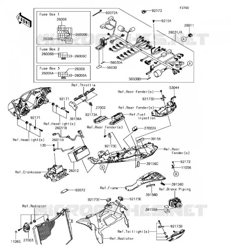 CHASSIS ELECTRICAL EQUIPMENT Kawasaki MOTOS 636 2017 NINJA ZX-6R ABS  ZX636FHF