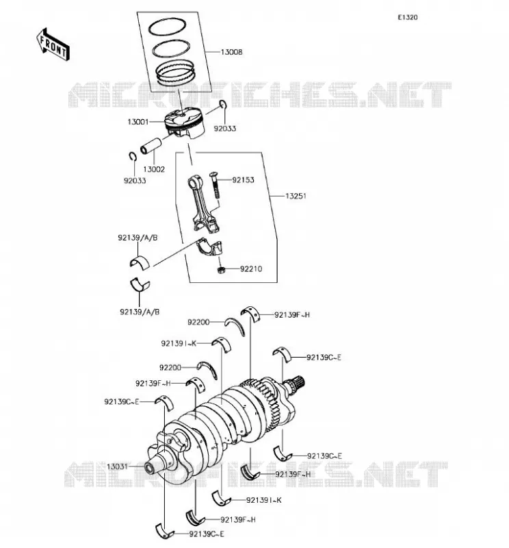 CRANKSHAFT - PISTON Kawasaki MOTOS 636 2017 NINJA ZX-6R ABS  ZX636FHF