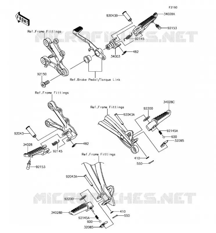 FOOTREST Kawasaki MOTOS 636 2017 NINJA ZX-6R ABS  ZX636FHF