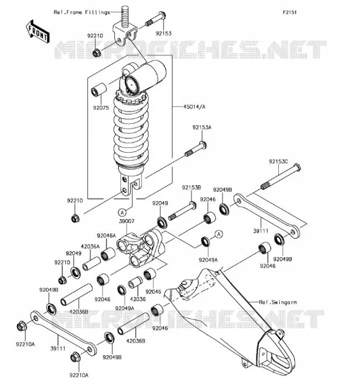 SUSPENSION - SHOCK ABSORBER Kawasaki MOTOS 636 2017 NINJA ZX-6R ABS  ZX636FHF