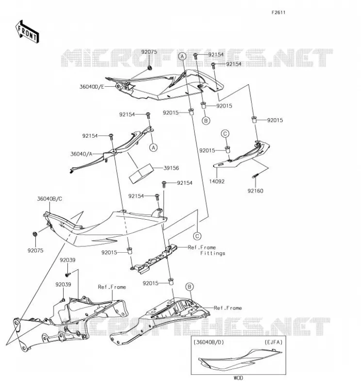 SIDE COWLING Kawasaki MOTOS 636 2018 NINJA ZX-6R  ZX636EJFA