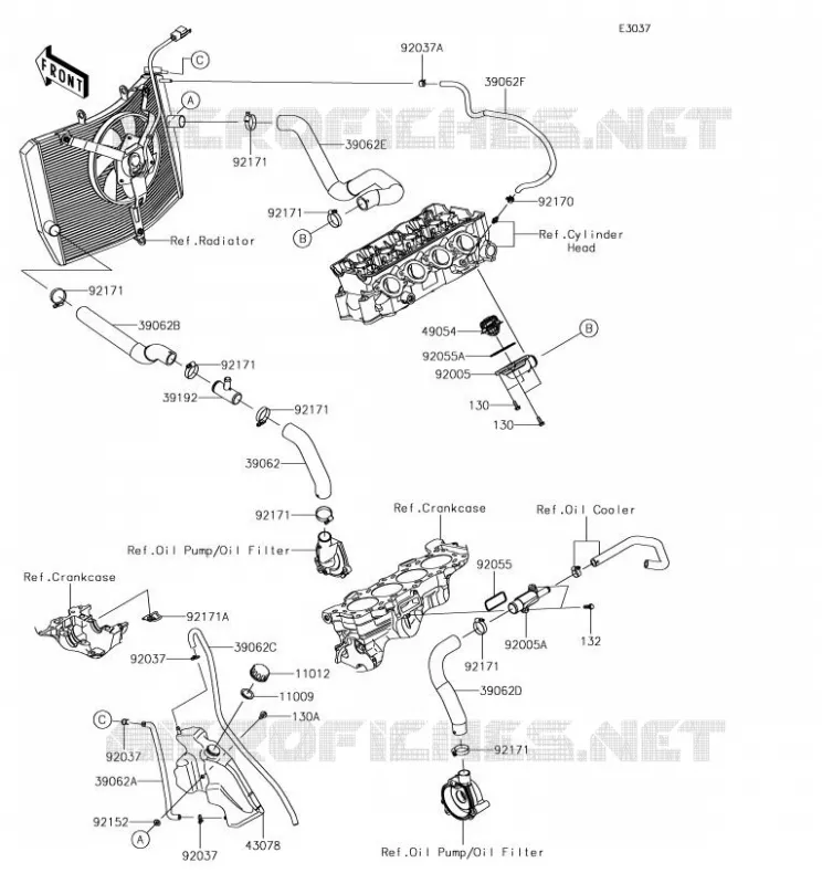 WATER PIPE Kawasaki MOTOS 636 2018 NINJA ZX-6R  ZX636EJFA