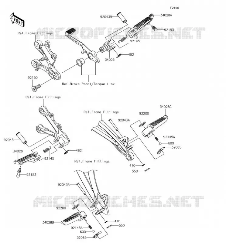 FOOTREST Kawasaki MOTOS 636 2018 NINJA ZX-6R  ZX636EJF