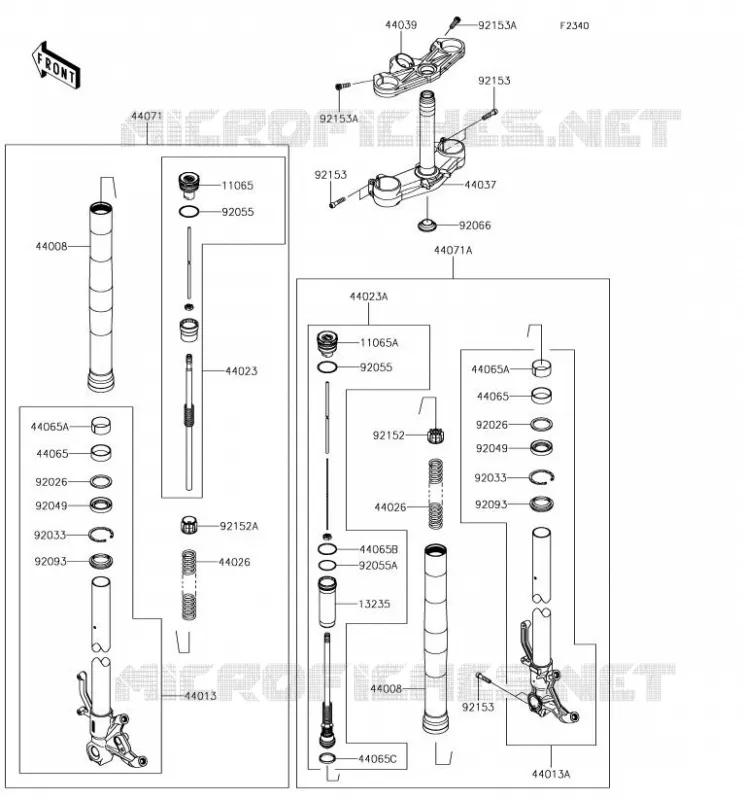 FRONT FORK Kawasaki MOTOS 636 2018 NINJA ZX-6R  ZX636EJF