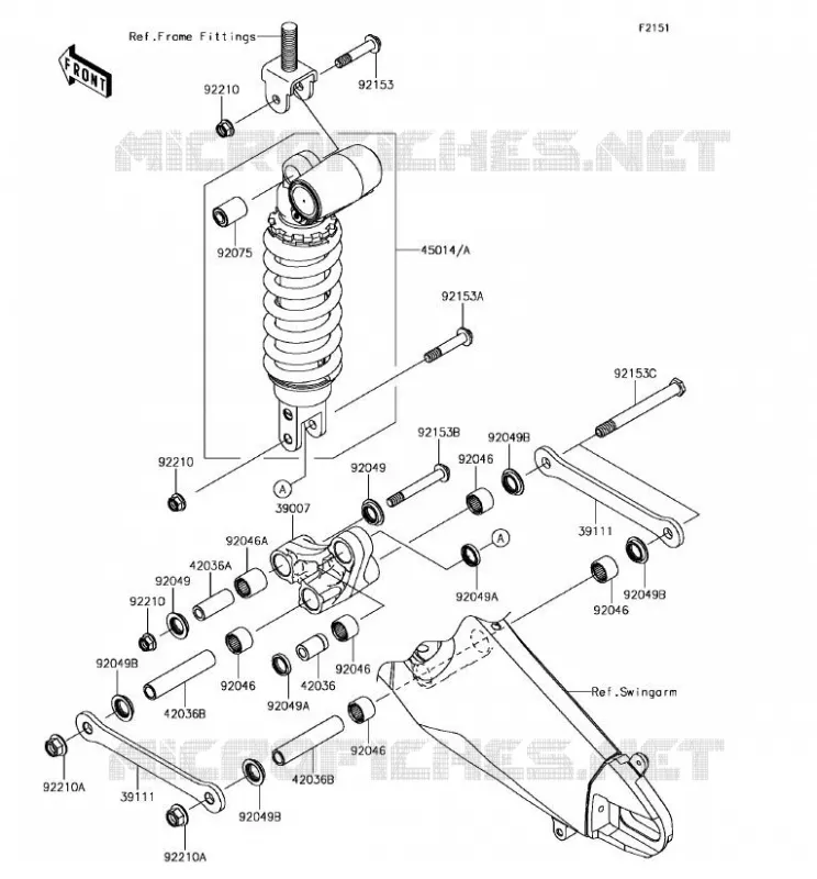 SUSPENSION - SHOCK ABSORBER Kawasaki MOTOS 636 2017 NINJA ZX-6R  ZX636EHFA