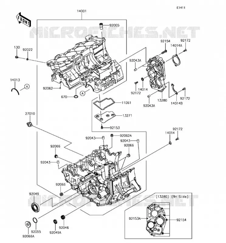 CRANKCASE(S) Kawasaki MOTOS 636 2017 NINJA ZX-6R  ZX636EHF