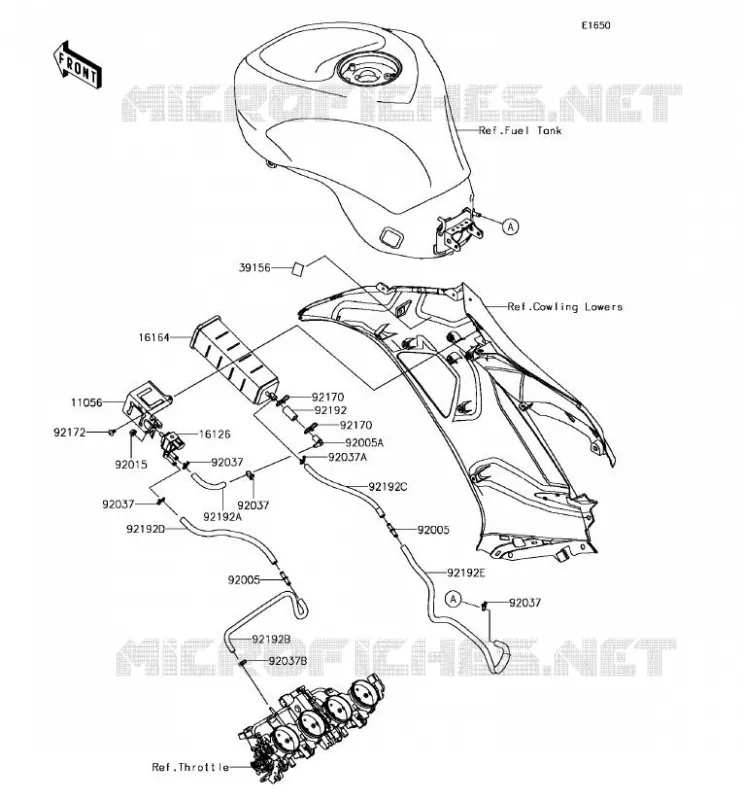 FUEL EVAPORATION SYSTEM(CA) Kawasaki MOTOS 636 2017 NINJA ZX-6R  ZX636EHF
