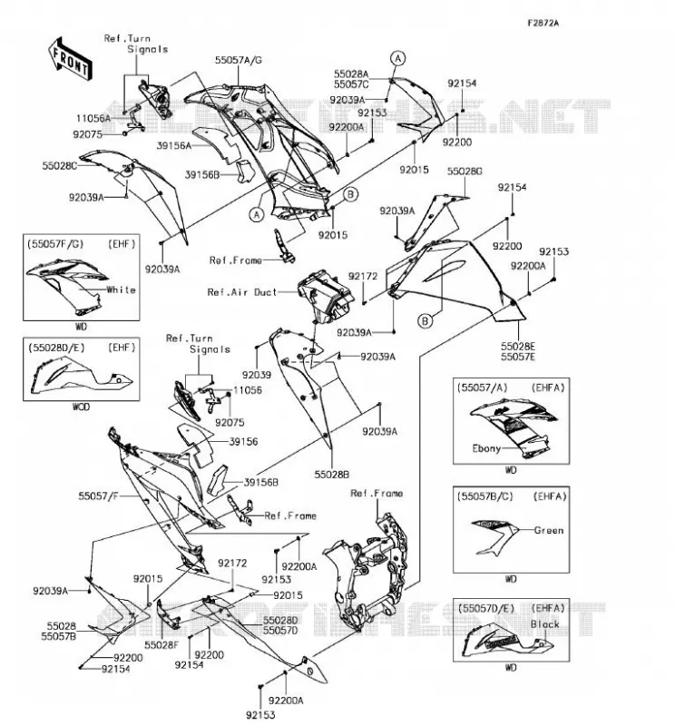 LOWER COWLING Kawasaki MOTOS 636 2017 NINJA ZX-6R  ZX636EHF