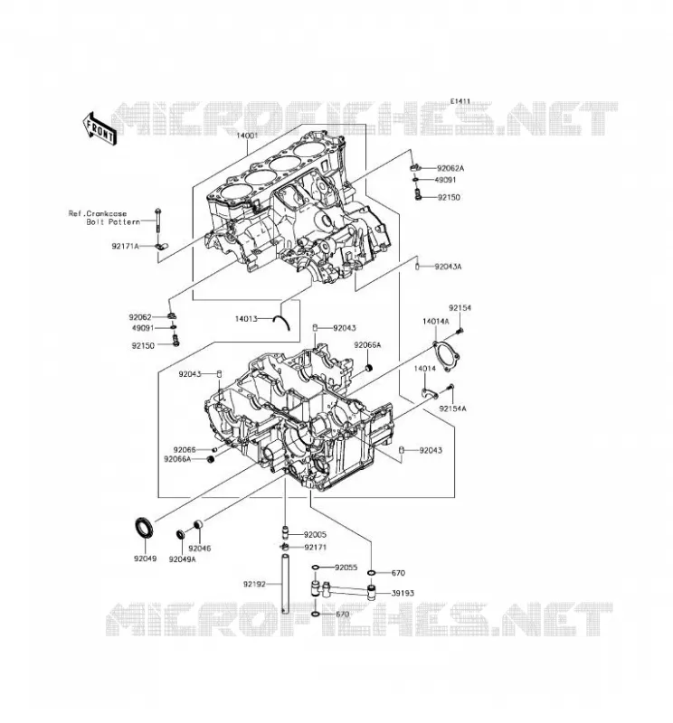 CRANKCASE(S) Kawasaki MOTOS 1400 2018 ZZR1400 ABS  ZX1400JJF