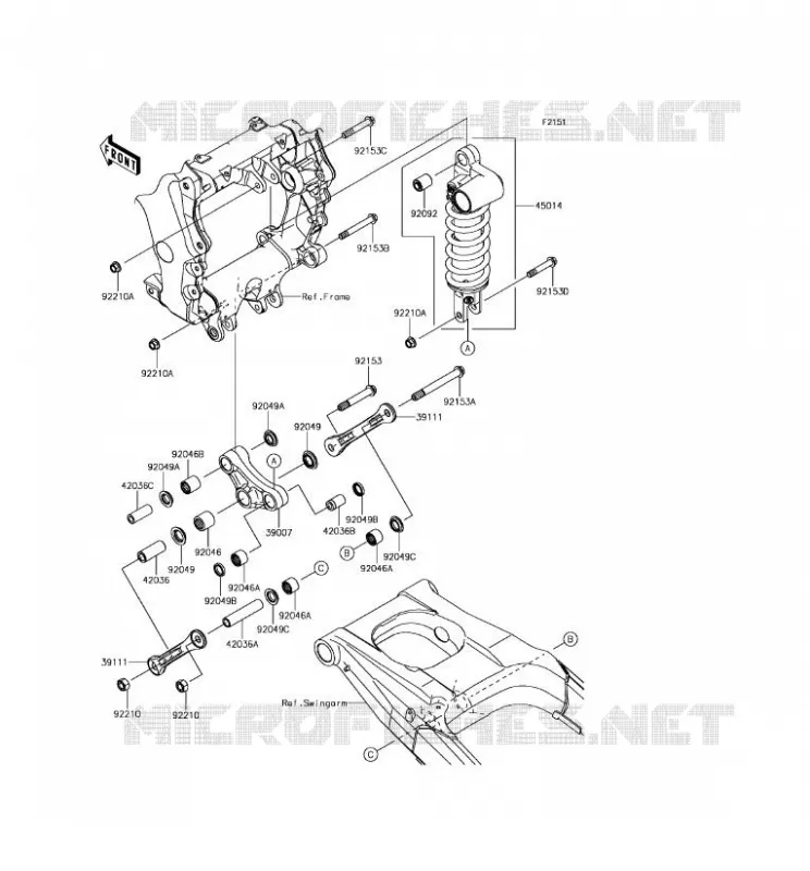 SUSPENSION - SHOCK ABSORBER Kawasaki MOTOS 1400 2018 ZZR1400 ABS  ZX1400JJF