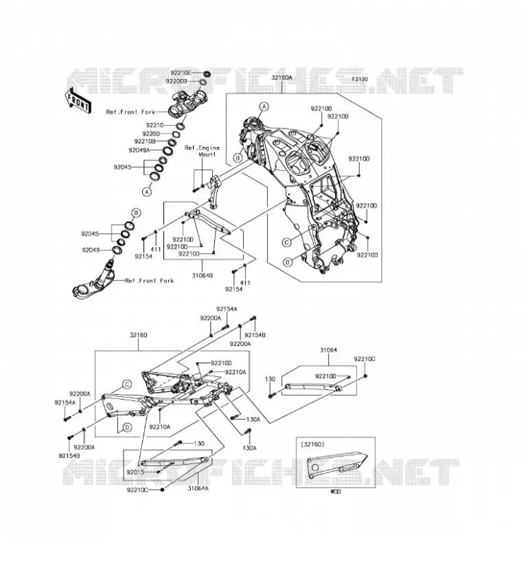 CHASSIS Kawasaki MOTOS 1400 2018 ZZR1400 ABS  ZX1400JJF