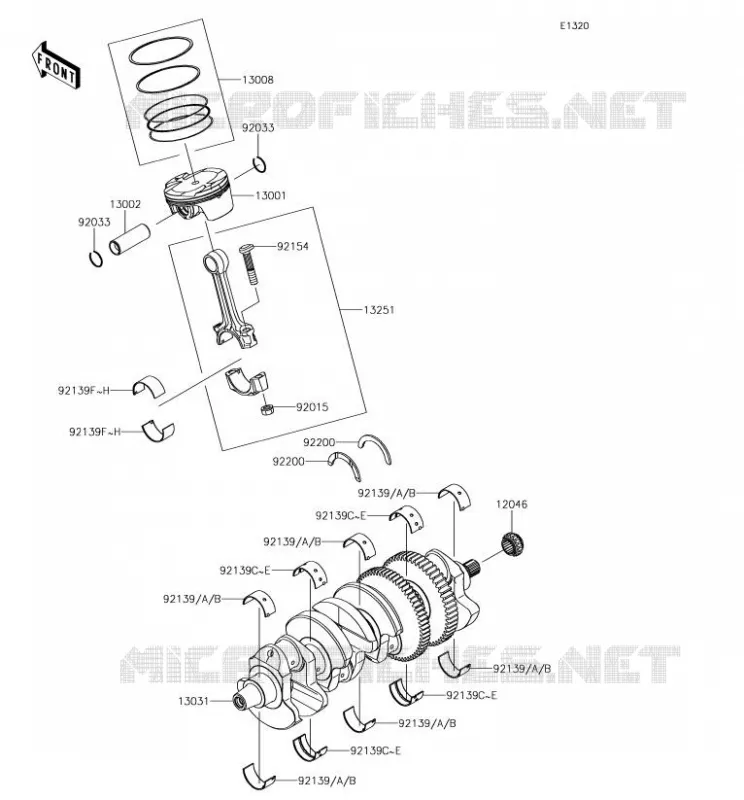 CRANKSHAFT - PISTON Kawasaki MOTOS 1400 2018 ZZR1400 ABS  ZX1400HJF