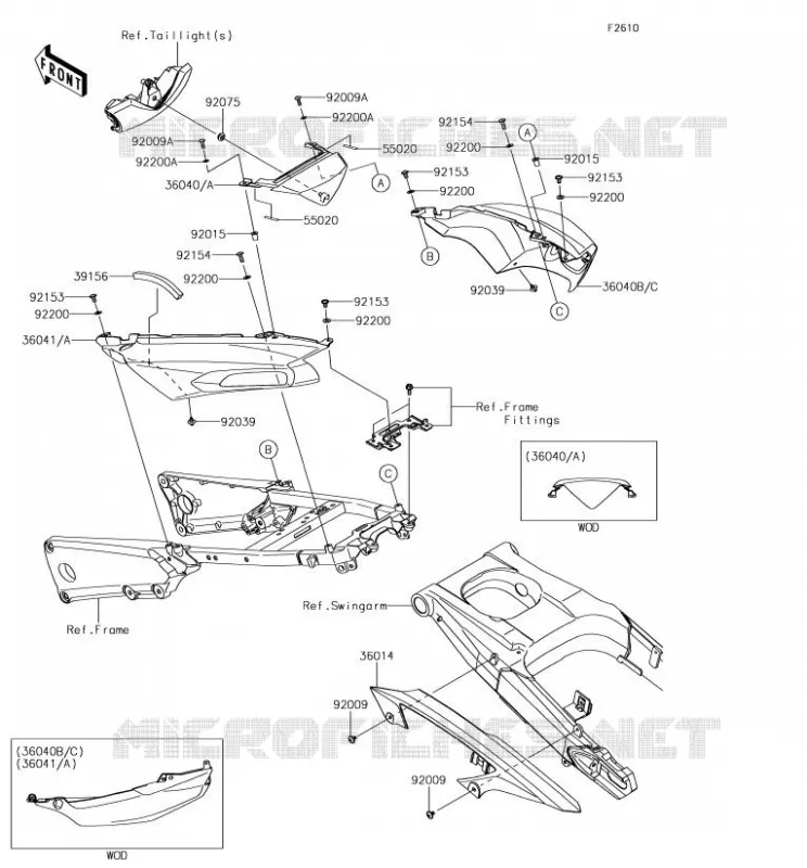 SIDE COVERS - CHAIN COVER Kawasaki MOTOS 1400 2018 ZZR1400 ABS  ZX1400HJF