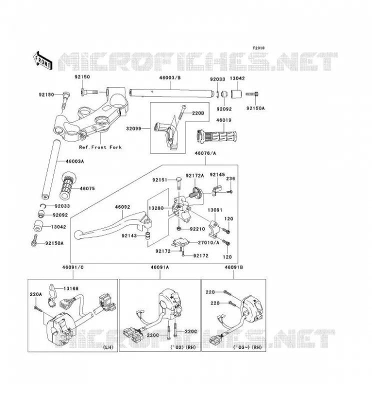 HANDLEBAR Kawasaki MOTOS 1200 2002 NINJA ZX-12R  ZX1200-B1H