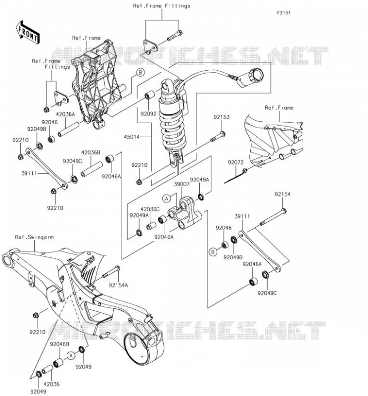 SUSPENSION - SHOCK ABSORBER Kawasaki MOTOS 1000 2018 NINJA H2 SX SE  ZX1002BJF