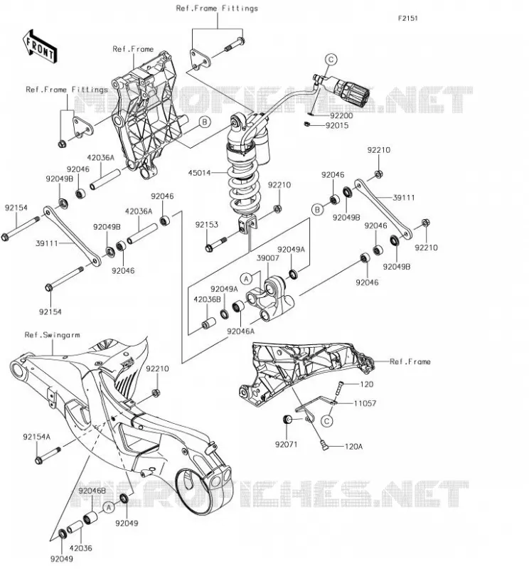 SUSPENSION - SHOCK ABSORBER Kawasaki MOTOS 1000 2018 NINJA H2R  ZX1000YJF