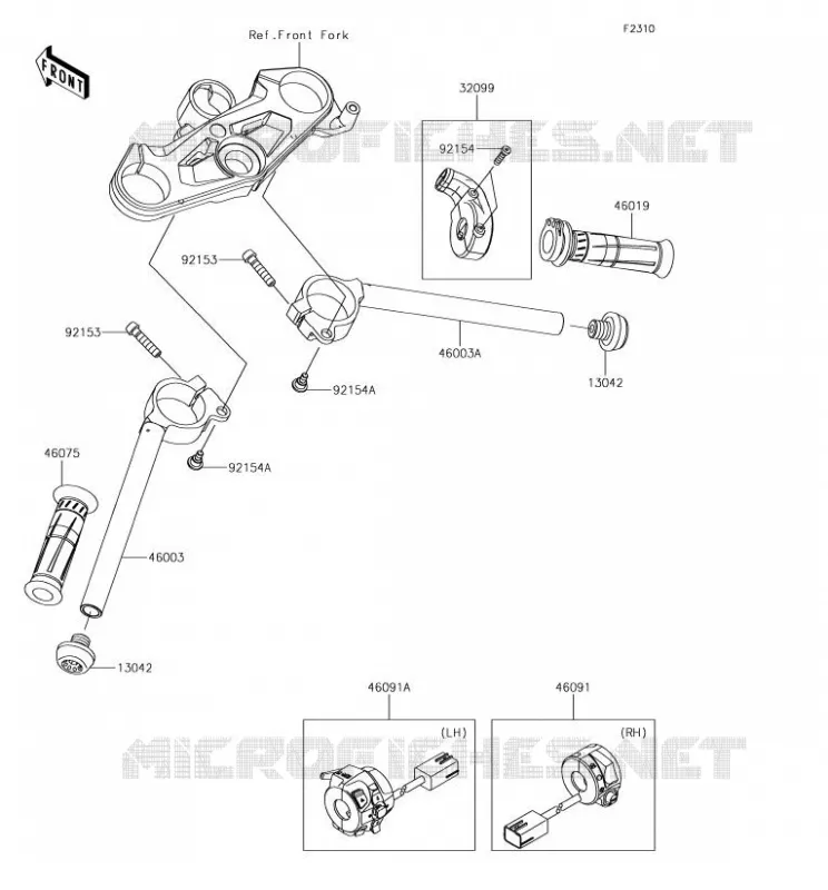 HANDLEBAR Kawasaki MOTOS 1000 2018 NINJA H2  ZX1000XJF
