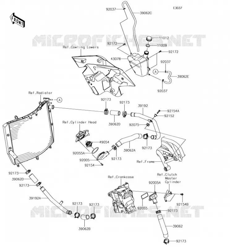 WATER PIPE Kawasaki MOTOS 1000 2018 NINJA H2  ZX1000XJFA
