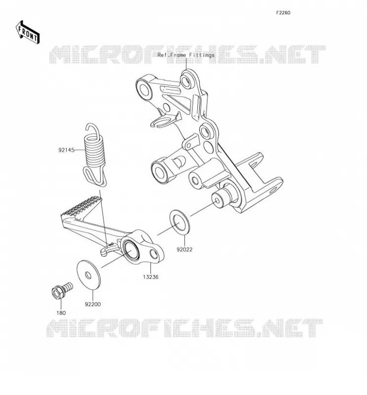 BRAKE PEDAL Kawasaki MOTOS 1000 2018 NINJA H2  ZX1000XJFA
