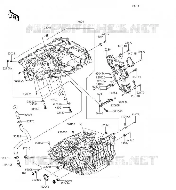 CRANKCASE(S) Kawasaki MOTOS 1000 2018 NINJA H2  ZX1000XJFA