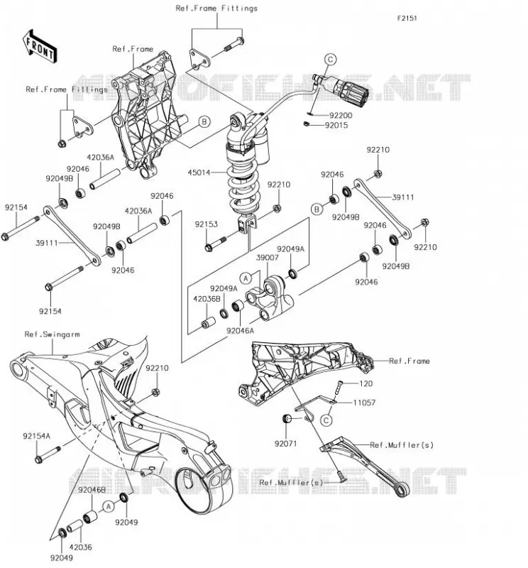 SUSPENSION - SHOCK ABSORBER Kawasaki MOTOS 1000 2018 NINJA H2  ZX1000XJFA