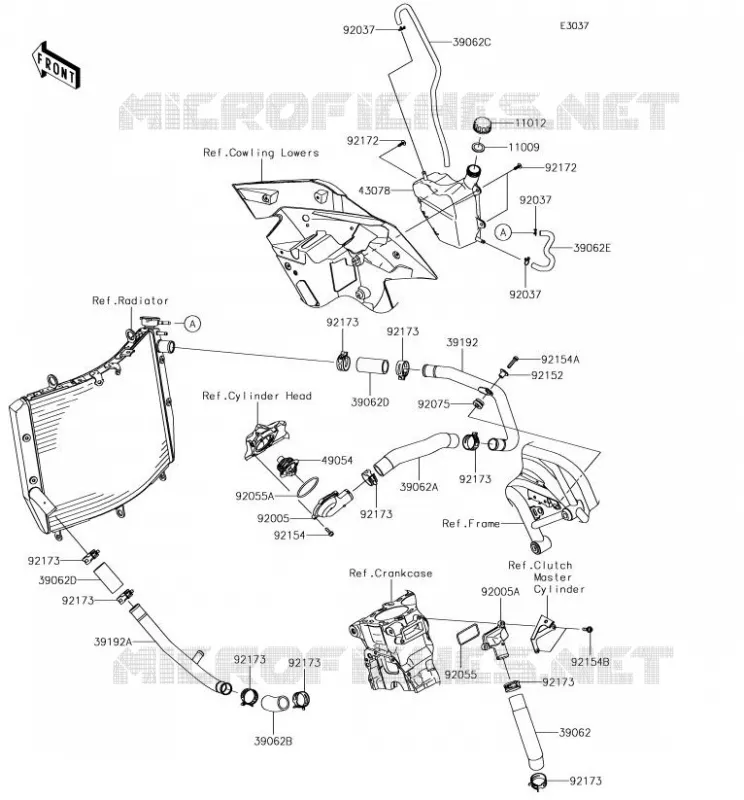 WATER PIPE Kawasaki MOTOS 1000 2018 NINJA H2  ZX1000XJFA