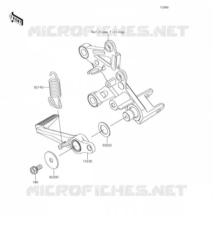 BRAKE PEDAL Kawasaki MOTOS 1000 2017 NINJA H2R  ZX1000YHF