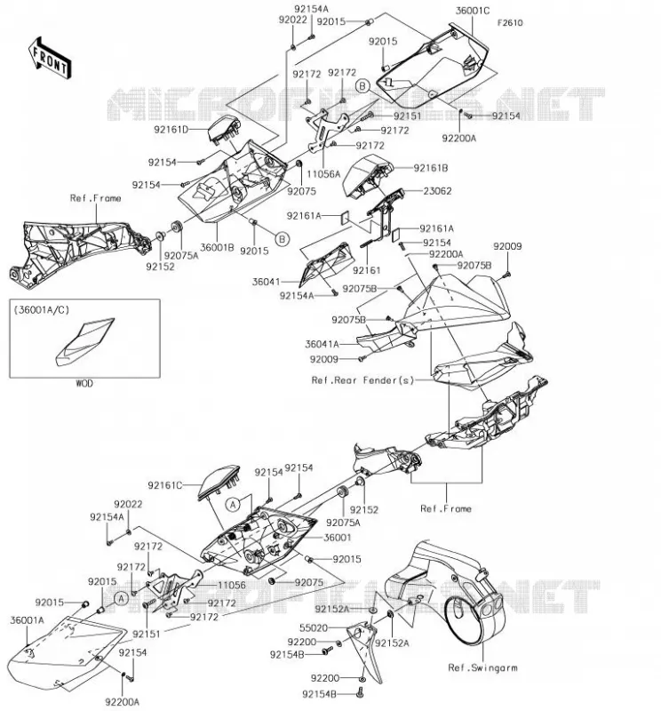SIDE COVERS - CHAIN COVER Kawasaki MOTOS 1000 2017 NINJA H2R  ZX1000YHF