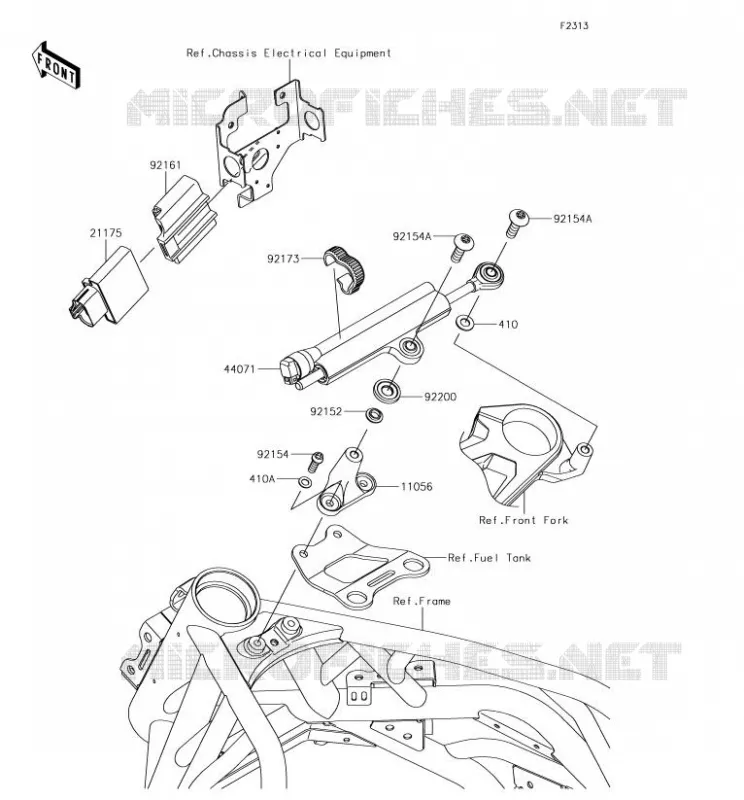 STEERING DAMPER Kawasaki MOTOS 1000 2017 NINJA H2R  ZX1000YHF