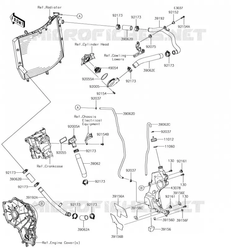 WATER PIPE Kawasaki MOTOS 1000 2018 NINJA H2 SX  ZX1002AJF