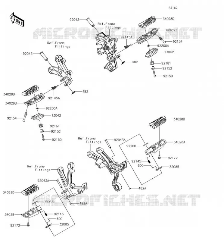 FOOTREST Kawasaki MOTOS 1000 2018 NINJA H2 SX  ZX1002AJF