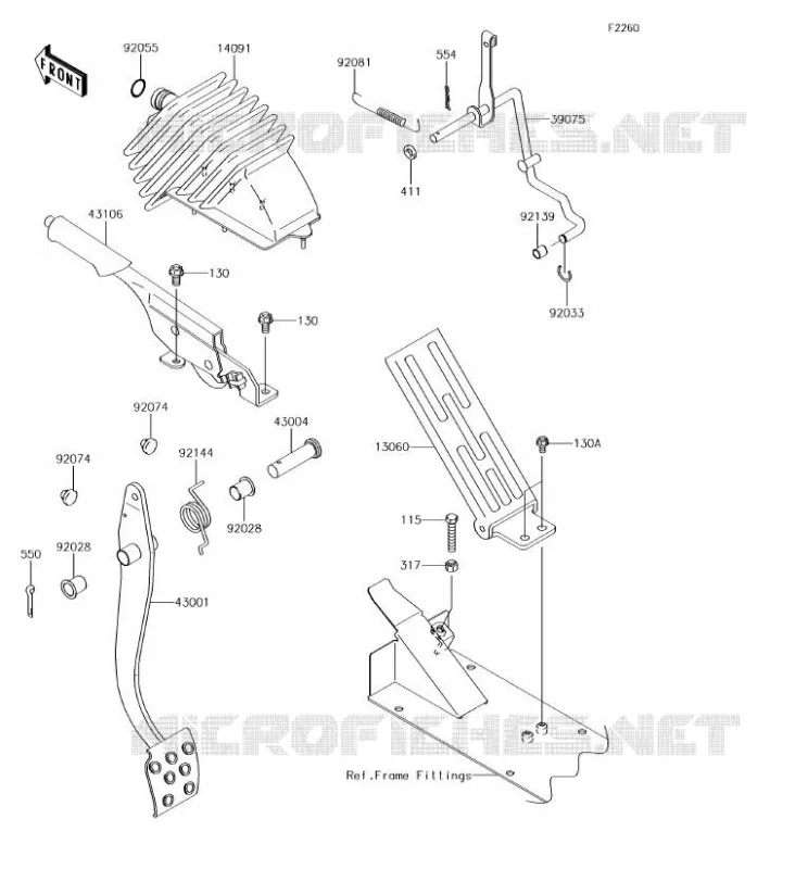 BRAKE PEDAL - THROTTLE LEVER Kawasaki SSV 620 2018 MULE 4010 TRANS 4X4  KAF620VJF