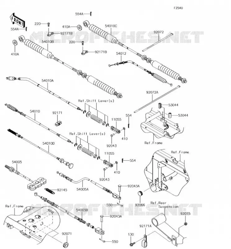 CABLES Kawasaki SSV 620 2018 MULE 4010 TRANS 4X4  KAF620RJF