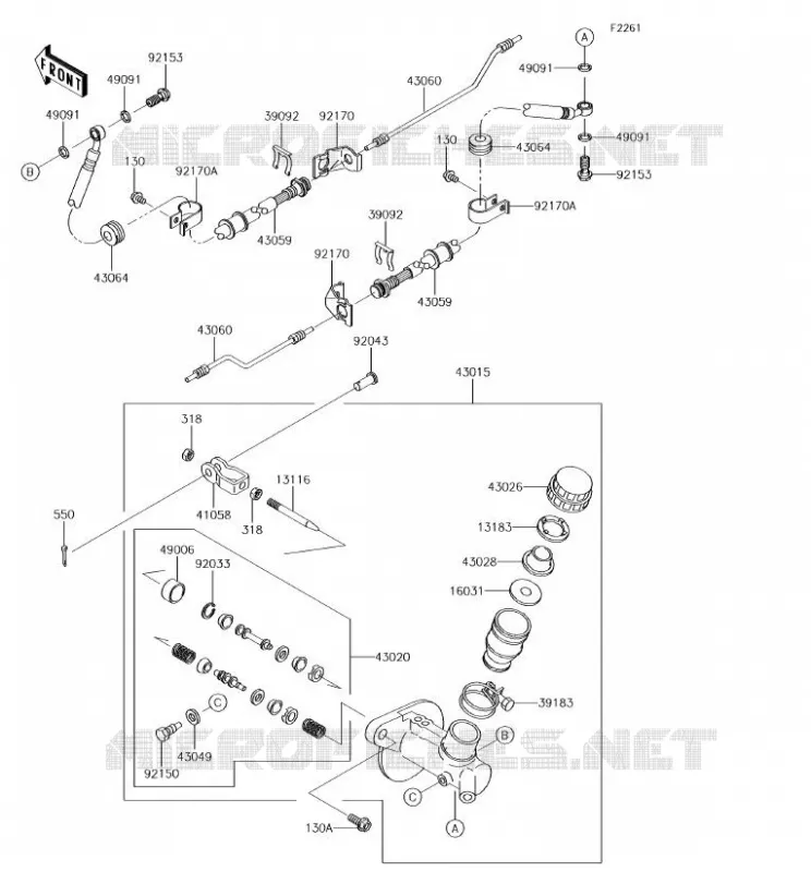 MASTER CYLINDER Kawasaki SSV 620 2018 MULE 4010 TRANS 4X4  KAF620RJF