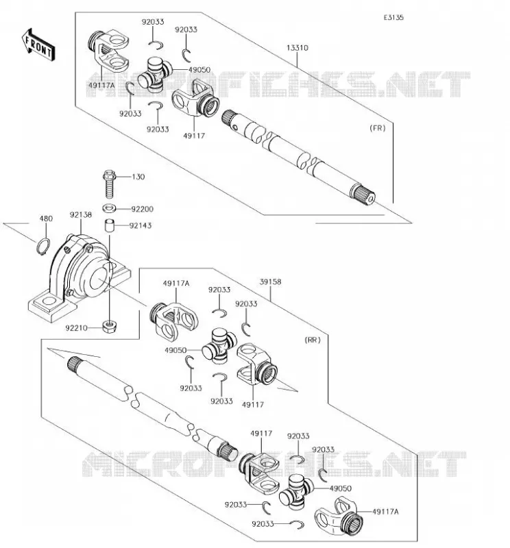 DRIVE SHAFT(H&Eacute;LICE) Kawasaki SSV 620 2018 MULE 4010 4X4  KAF620MJF