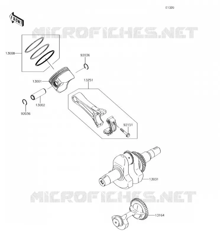 CRANKSHAFT - PISTON Kawasaki SSV 400 2018 MULE SX  KAF400JJF