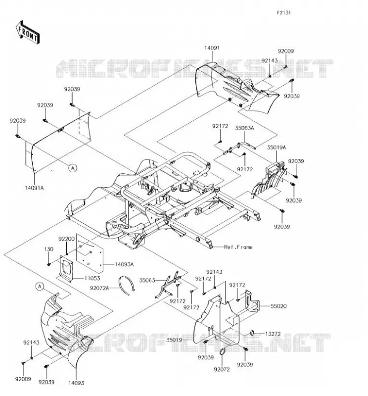 FRAME PARTS(ARRI&Egrave;RE) Kawasaki SSV 400 2018 MULE SX  KAF400JJF