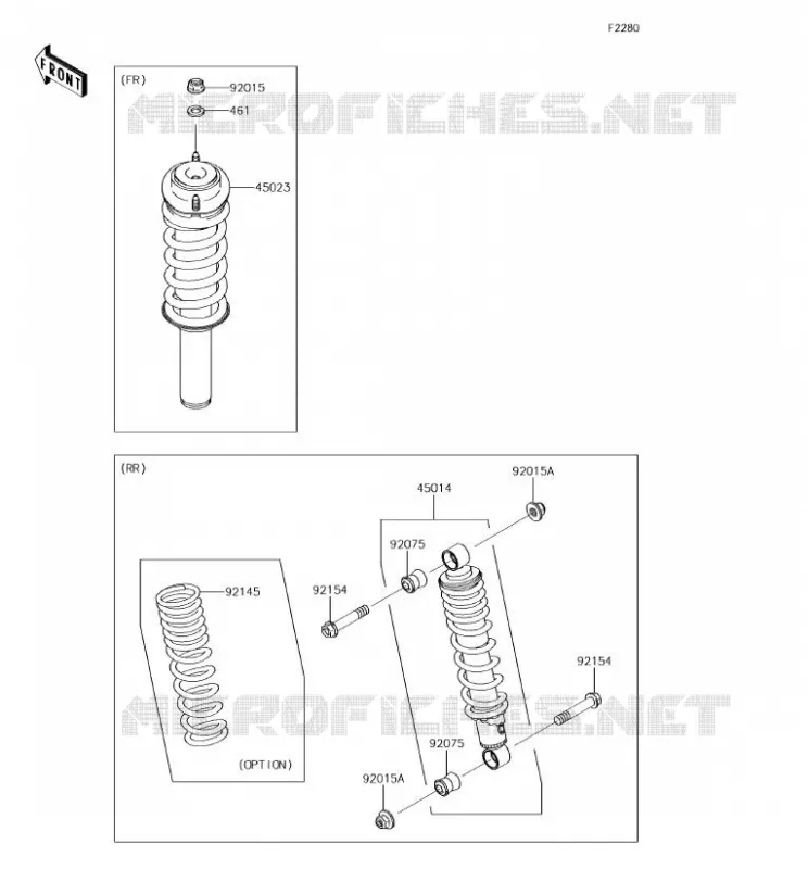 SUSPENSION - SHOCK ABSORBER Kawasaki SSV 400 2018 MULE SX  KAF400JJF