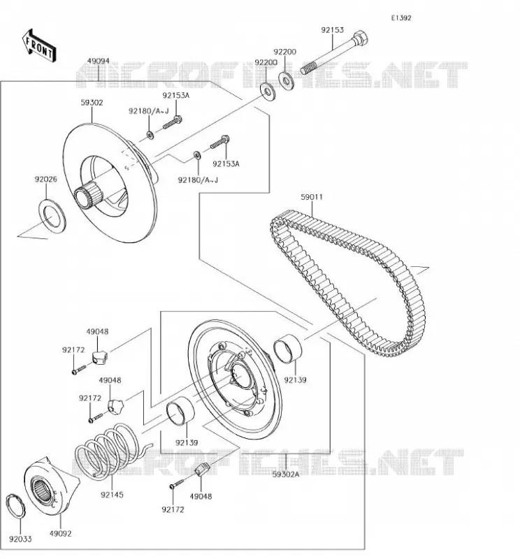 DRIVE CONVERTER - BELT Kawasaki SSV 400 2018 MULE SX  KAF400JJF
