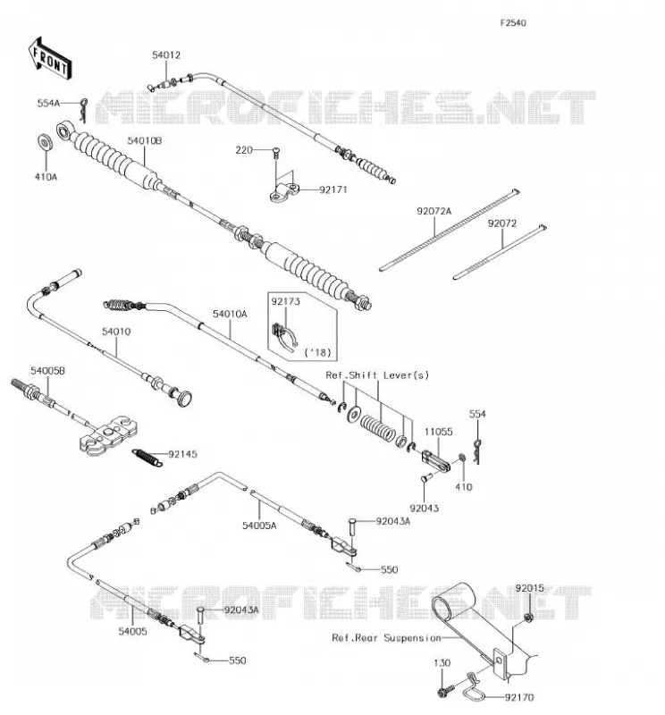 CABLES Kawasaki SSV 620 2018 MULE 4000  KAF620PJF